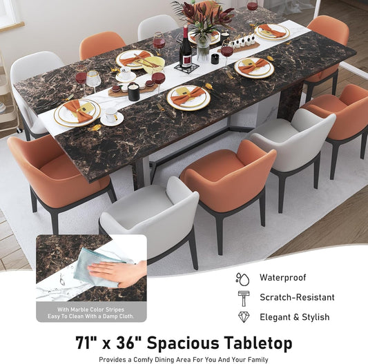 71In Rectangular Dining Table With Waterproof Marble Top