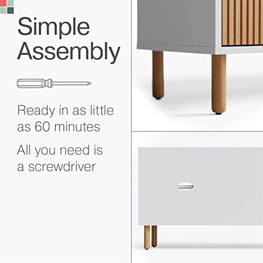 Modern 70 Inch TV Stand With Durable Adjustable Shelves