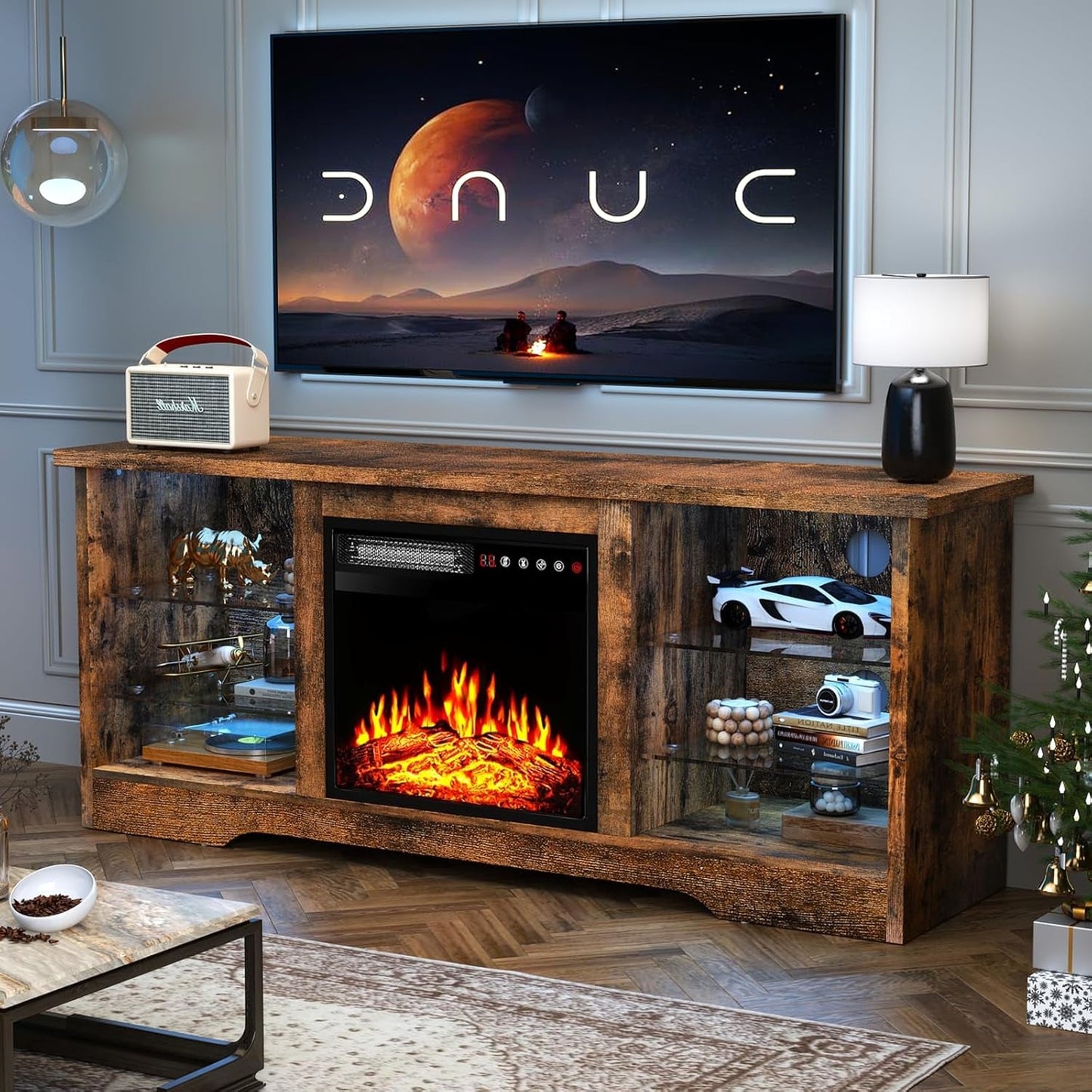 Fireplace TV Stand 18 Electric Fireplace for 65 Inch TVs