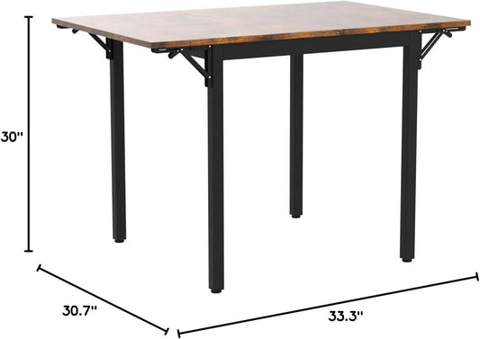 Folding Dining Table Drop Leaf Extendable Brown For Small Spaces Seats