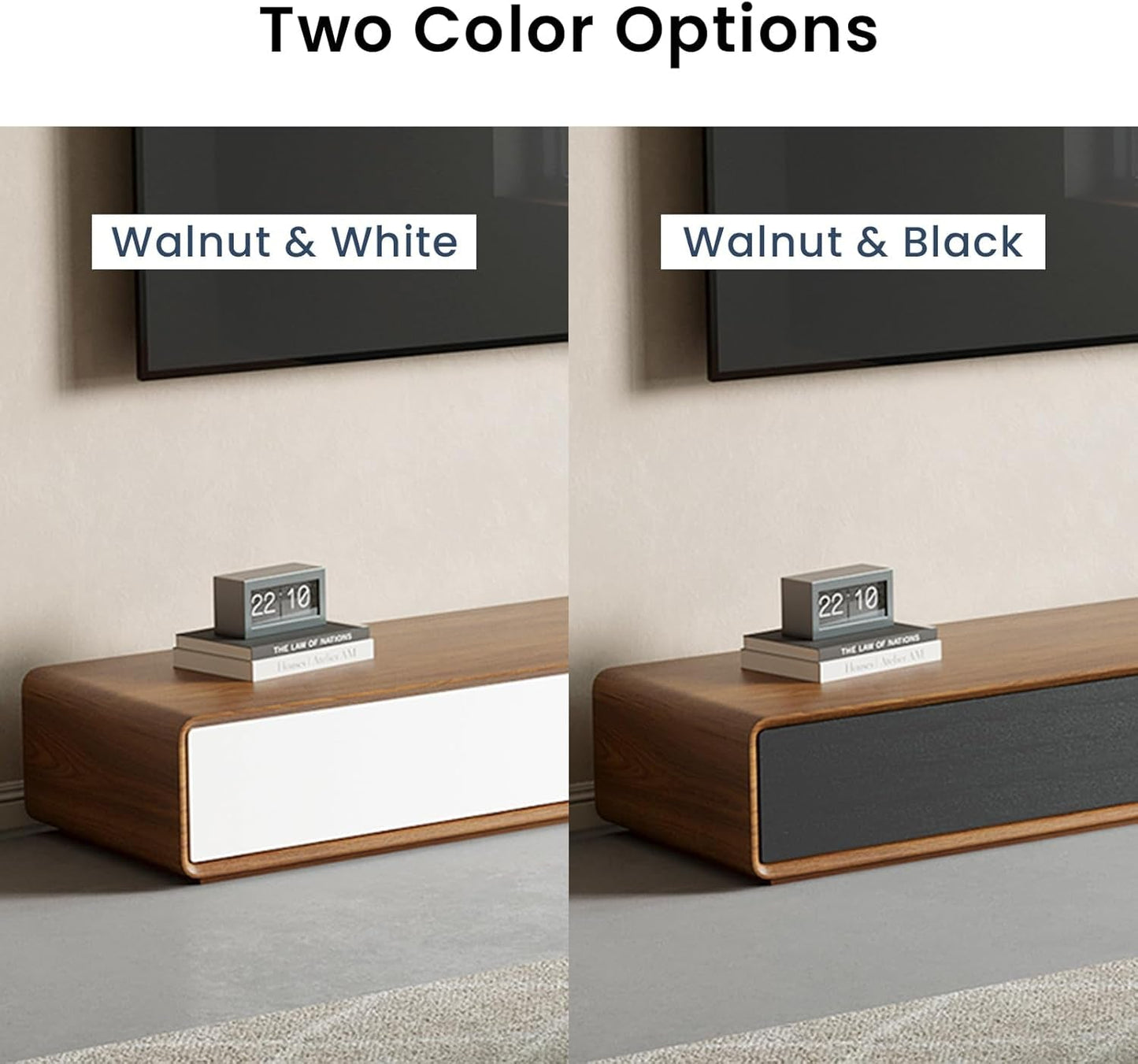 78.74 Inch Modern TV Stand With 4 Drawers Black Walnut