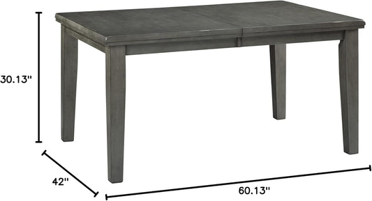 Hallanden Modern Farmhouse Butterfly Extension Dining Table Dark Gray
