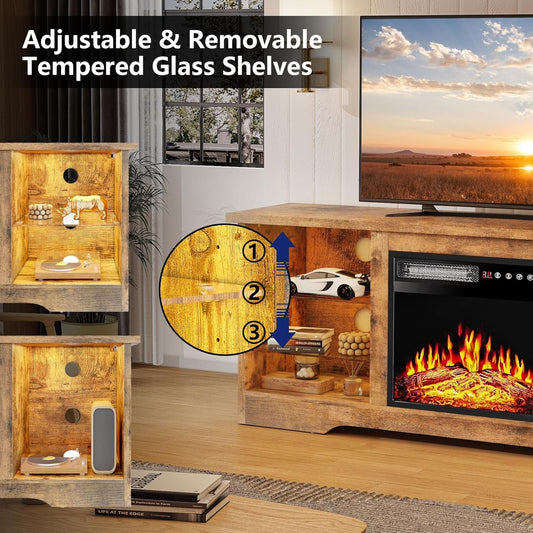 Fireplace TV Stand 18 Electric Fireplace for 65 Inch TVs