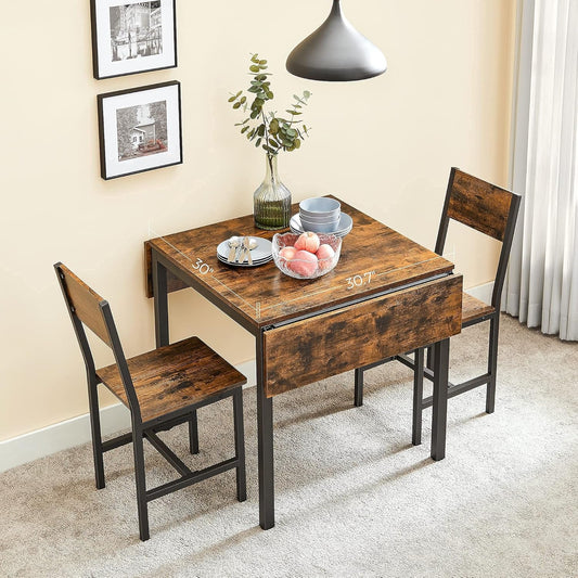Folding Dining Table Drop Leaf Extendable Brown For Small Spaces Seats