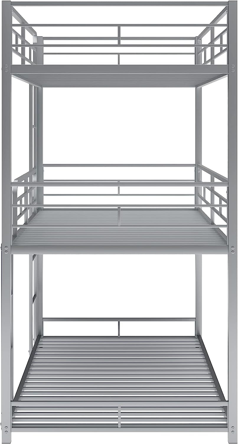 Black Triple Metal Bunk Bed Twin XL Full Queen Sizes