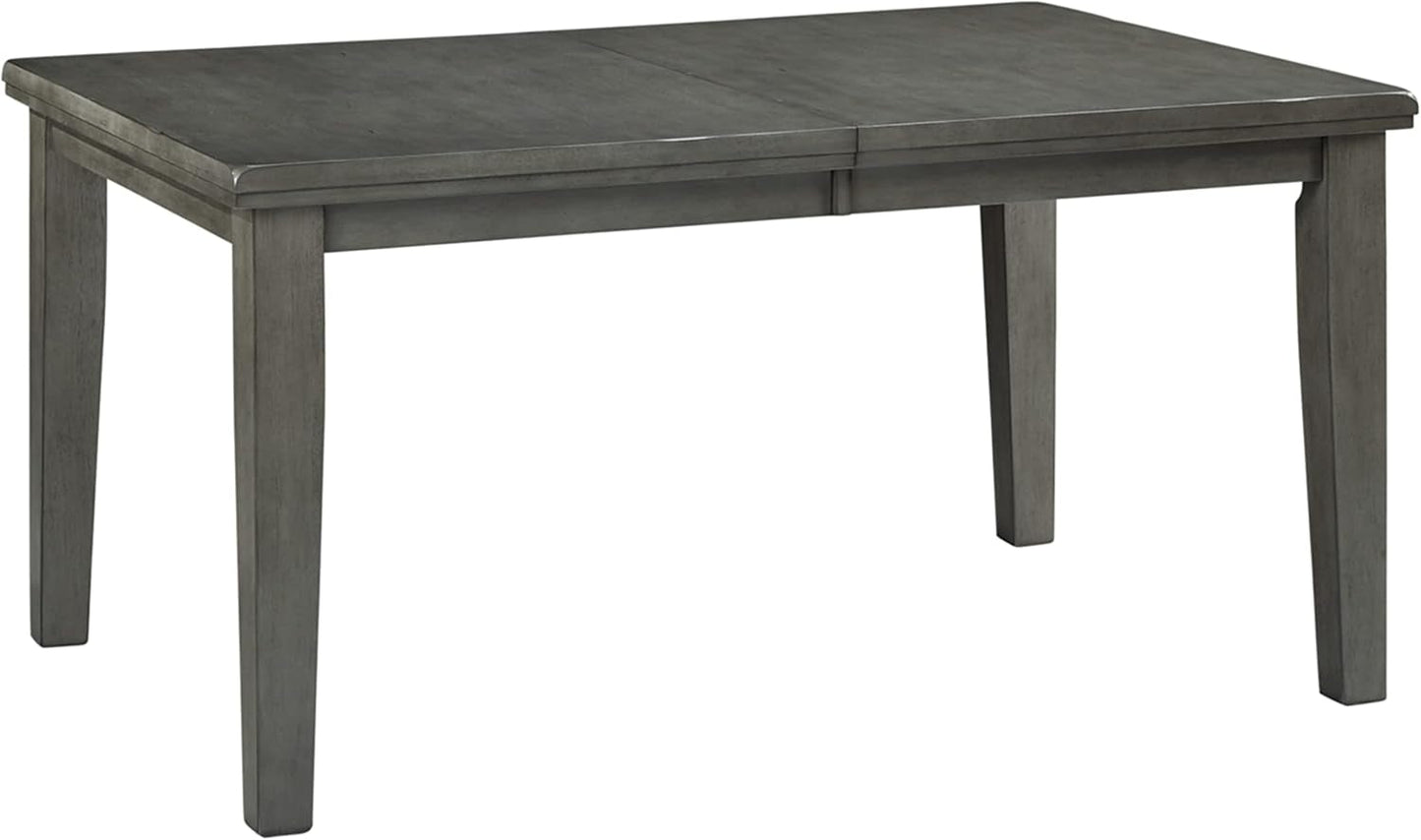 Hallanden Modern Farmhouse Butterfly Extension Dining Table Dark Gray