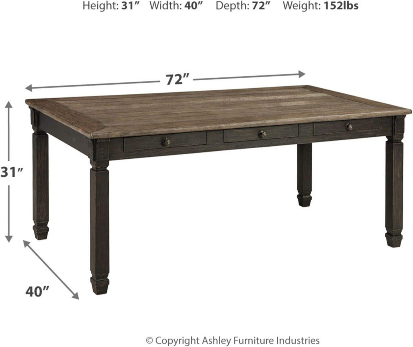 Tyler Creek Farmhouse Dining Table With Drawers Seats 6