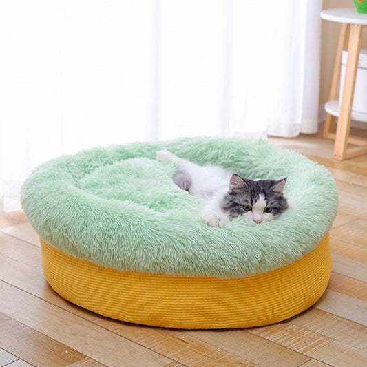 Luxury Plush Winter Nest: Cozy And Stylish Pet Bed For Deep Sleep