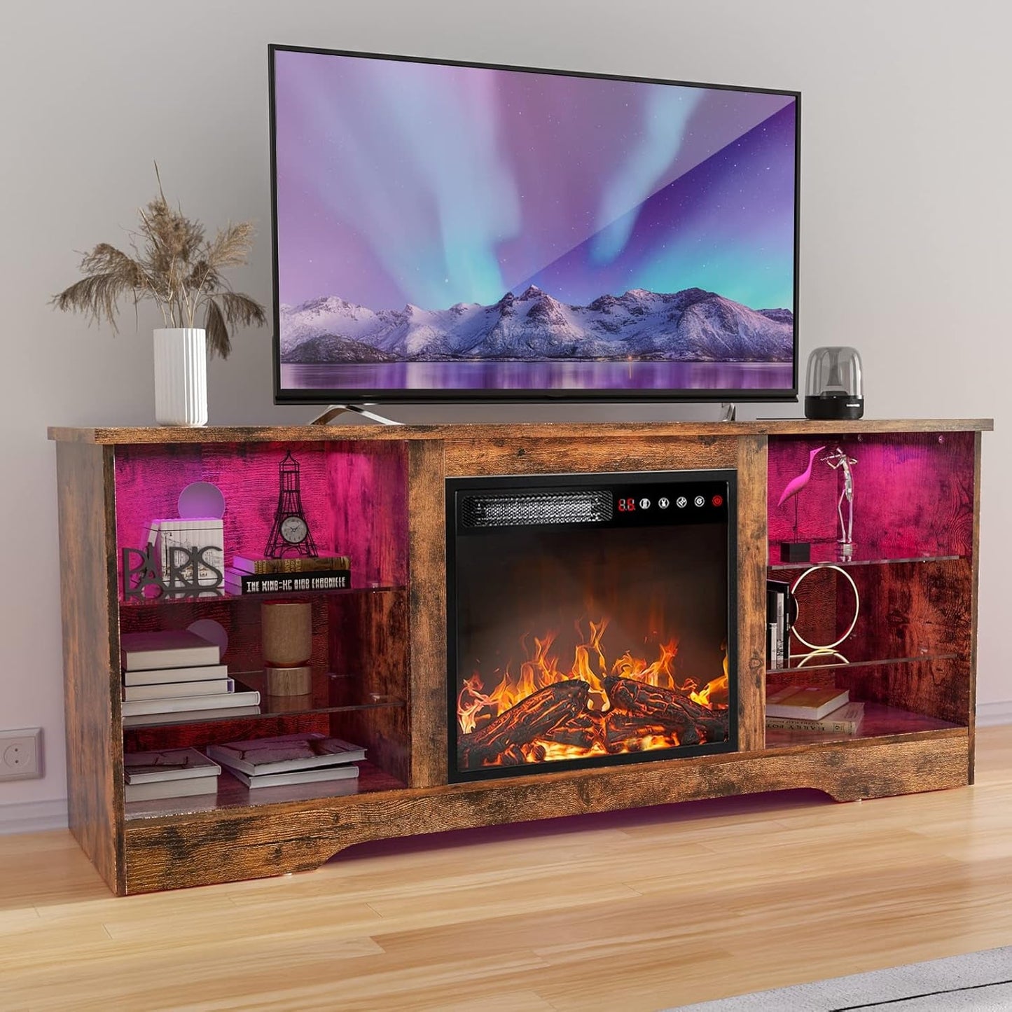 Fireplace TV Stand 18 Electric Fireplace for 65 Inch TVs