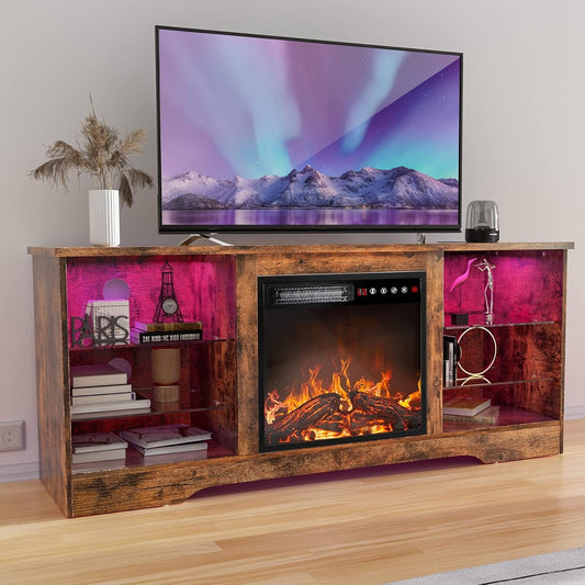 Fireplace TV Stand 18 Electric Fireplace for 65 Inch TVs