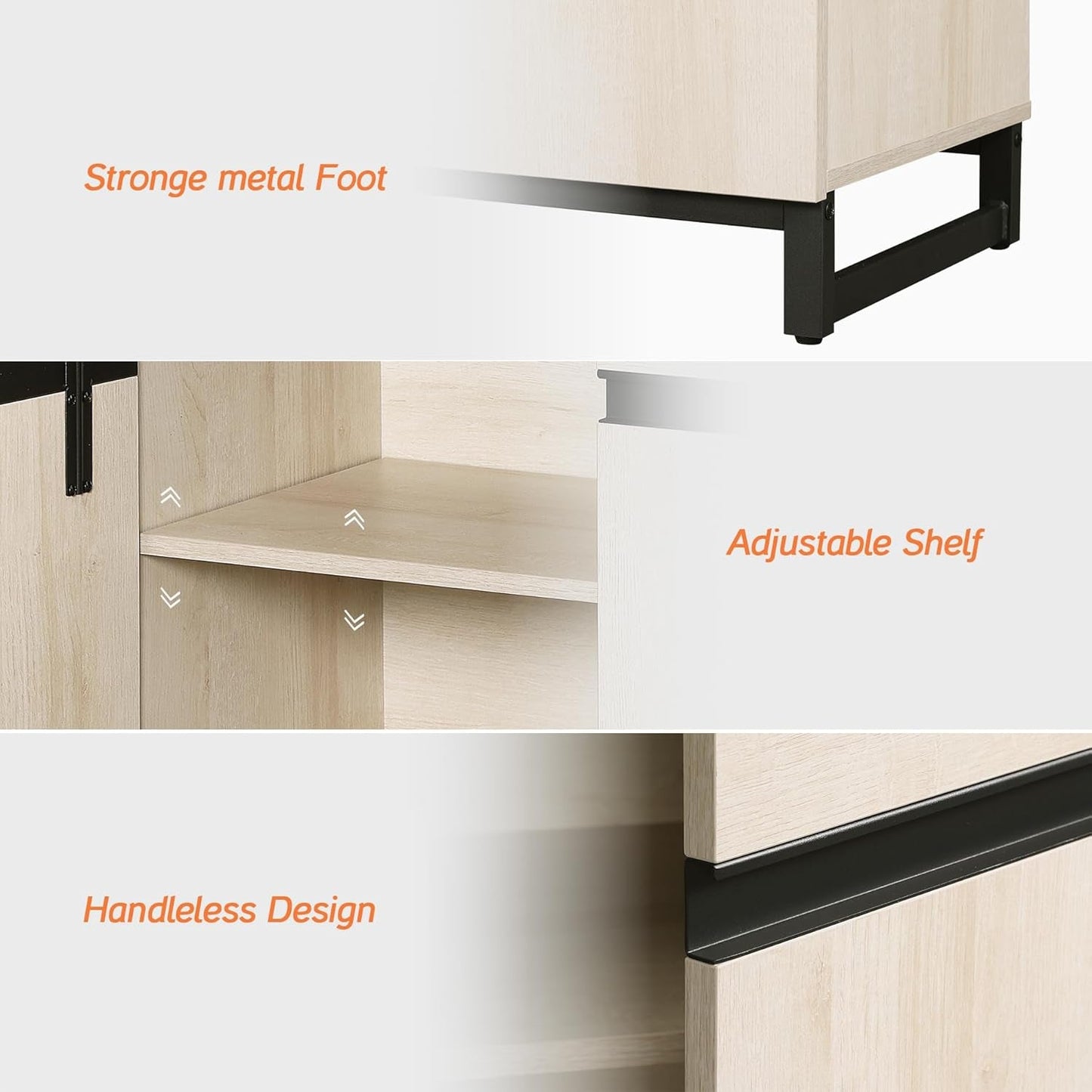 Light Oak TV Stand For 110 Inch TVs With Adjustable Shelves