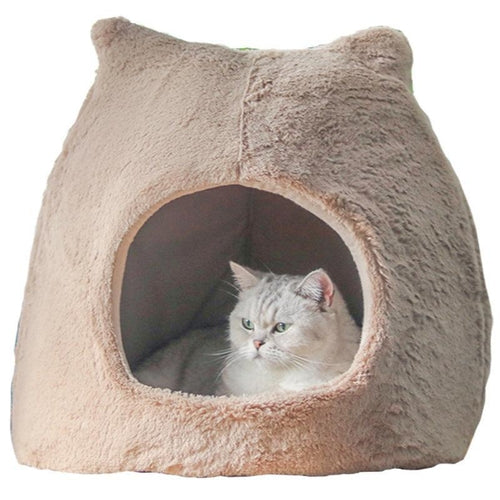 Cozy Retreat: Removable And Washable Semi-Closed Cat Bed For Autumn