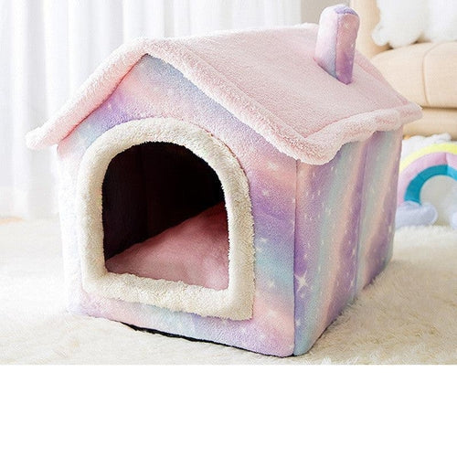 Cozyfold Pet House: Foldable Winter Bed & Enclosed Cave For Dogs And
