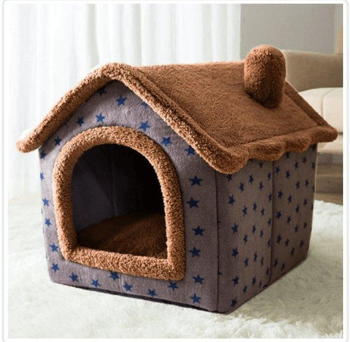Cozyfold Pet House: Foldable Winter Bed & Enclosed Cave For Dogs And
