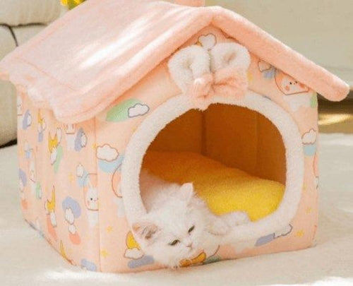 Cozyfold Pet House: Foldable Winter Bed & Enclosed Cave For Dogs And