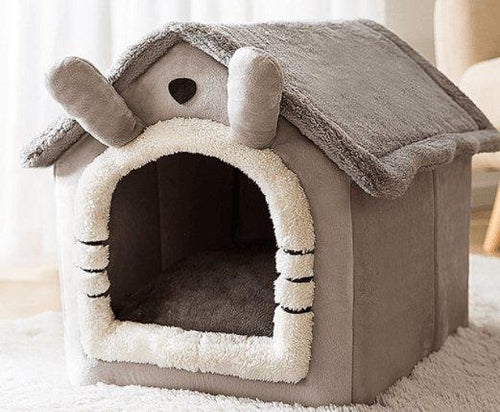 Cozyfold Pet House: Foldable Winter Bed & Enclosed Cave For Dogs And