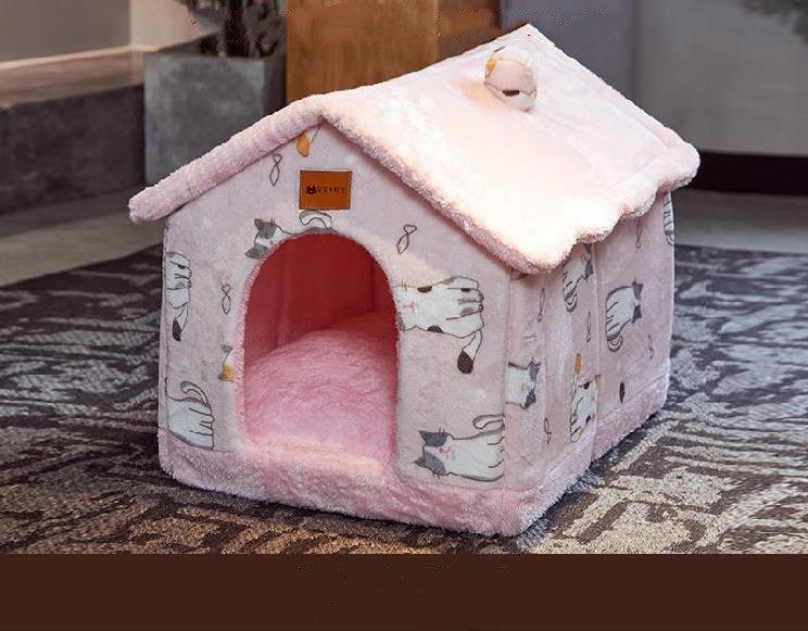 Cozyfold Pet House: Foldable Winter Bed & Enclosed Cave For Dogs And