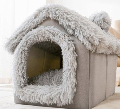 Cozyfold Pet House: Foldable Winter Bed & Enclosed Cave For Dogs And