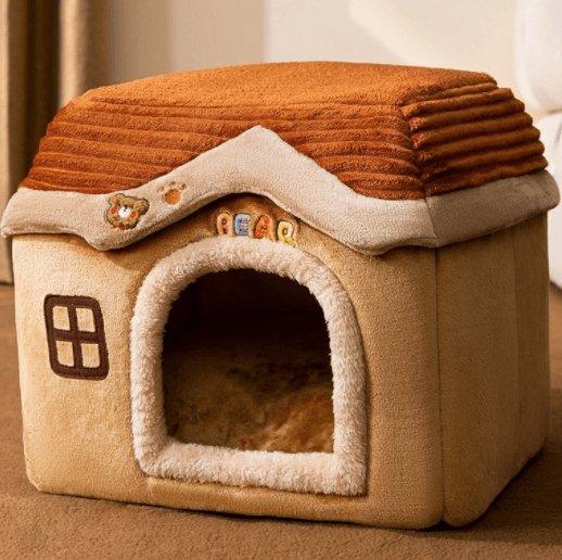 Cozyfold Pet House: Foldable Winter Bed & Enclosed Cave For Dogs And