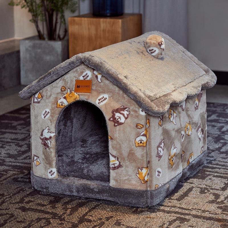Cozyfold Pet House: Foldable Winter Bed & Enclosed Cave For Dogs And
