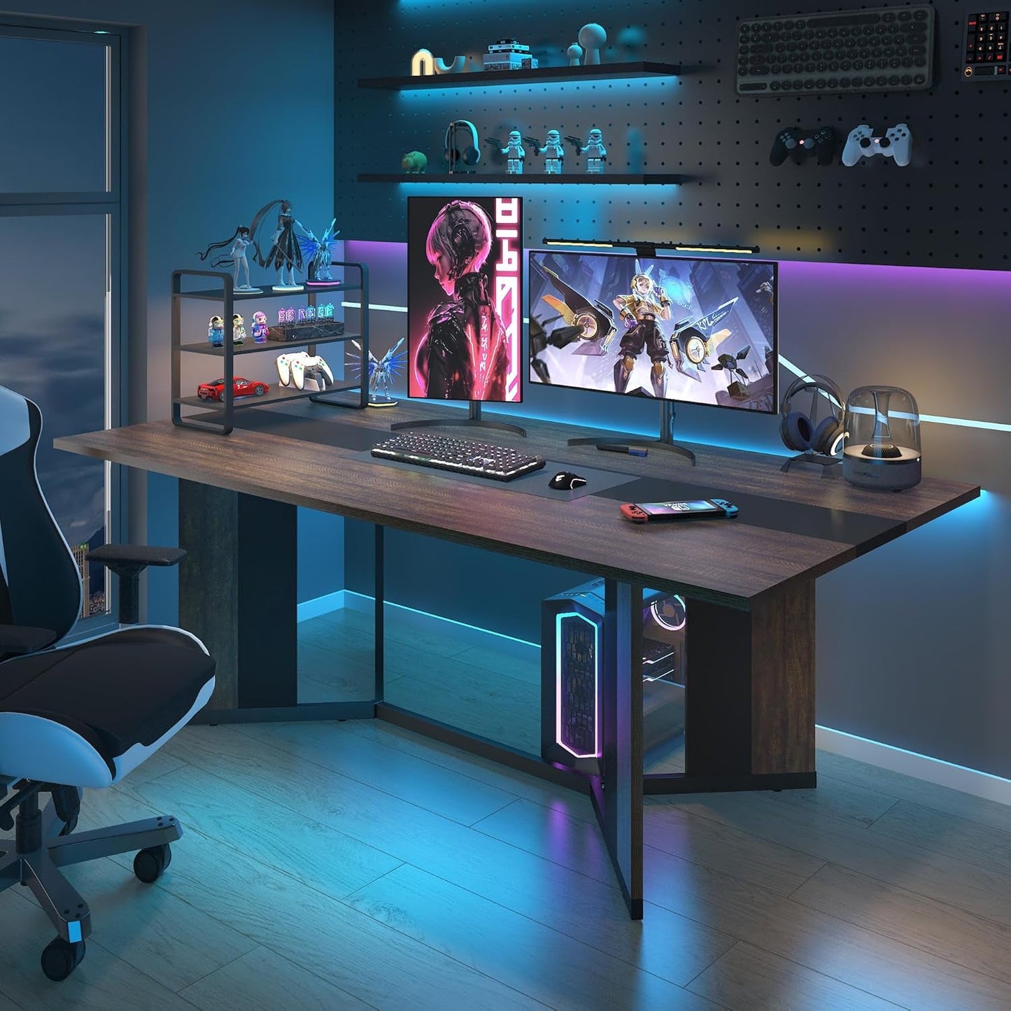 71In Large Rectangular Dining Table With Brown Tabletop