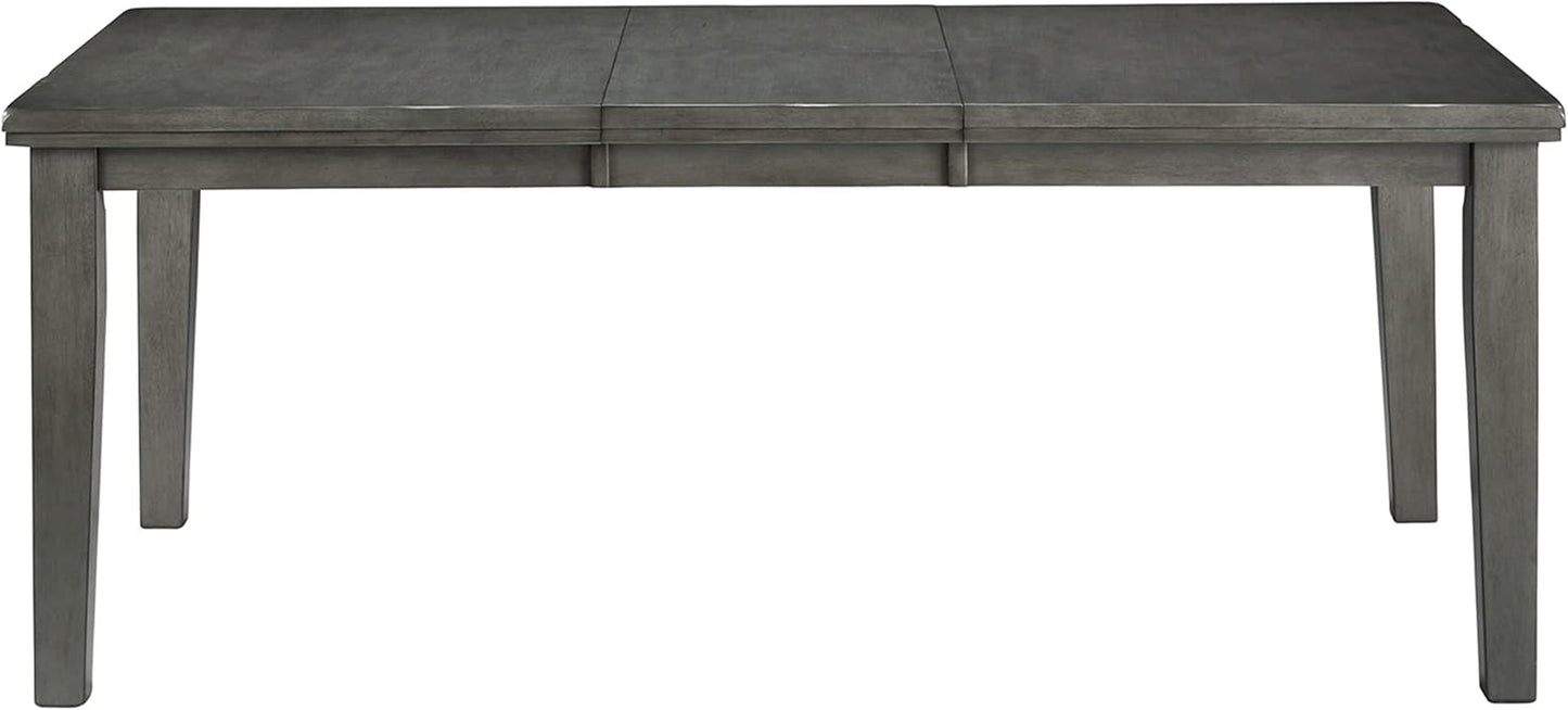 Hallanden Modern Farmhouse Butterfly Extension Dining Table Dark Gray