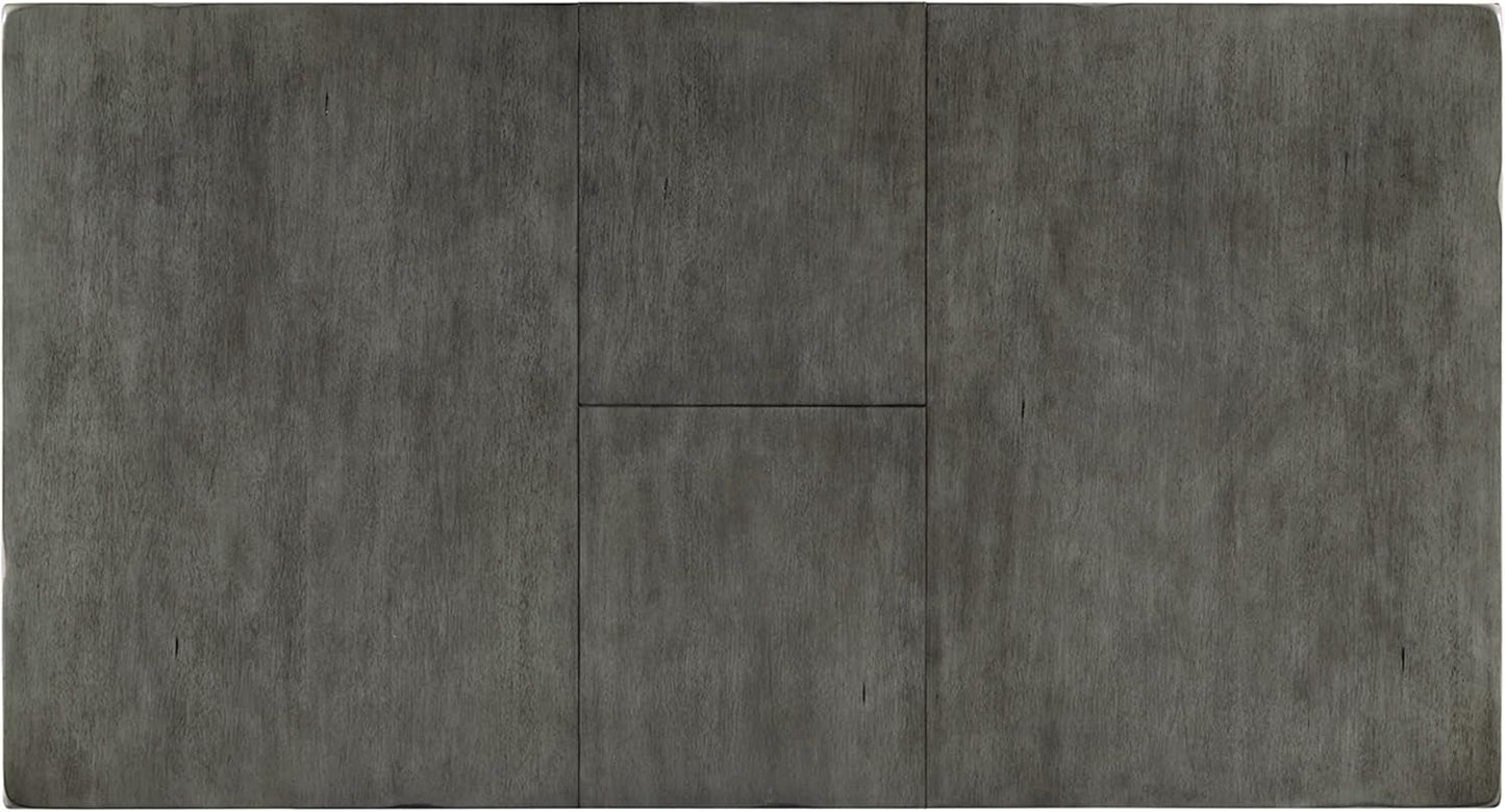 Hallanden Modern Farmhouse Butterfly Extension Dining Table Dark Gray