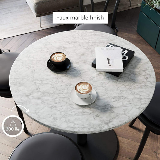 Bistro Lucy Small Dining Table Marble Top Modern Kitchen